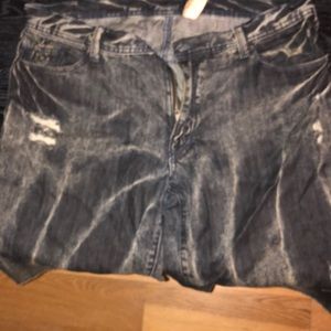 Dark Wash Bleached Shorts
